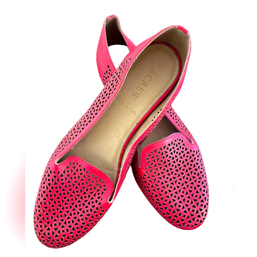 J. Crew Cleo Leather Perforated Leather Loafer - Coral